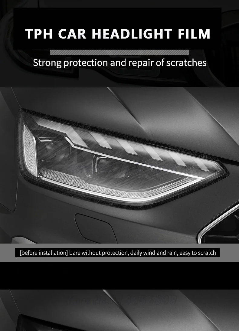 Car Headlight & Taillight & Fog Light Lamp wrap Film Smoke Black TPH PU PPF Protective Film For Car Styling Motorcycle Decorate