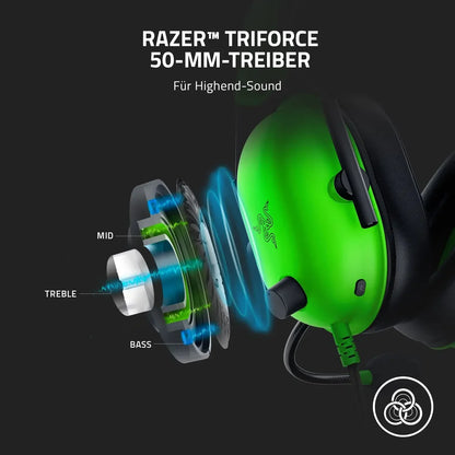 Auriculares con cable para eSports Razer BlackShark V2 X: cancelación de ruido pasiva avanzada, sonido envolvente 7.1 y micrófono cardioide hiperclaro.