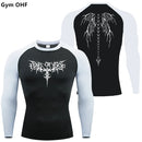 Y2k anime impressão camisa de compressão dos homens correndo camiseta de secagem rápida fitness esportiva ginásio esportes respirável topos rash guard mma