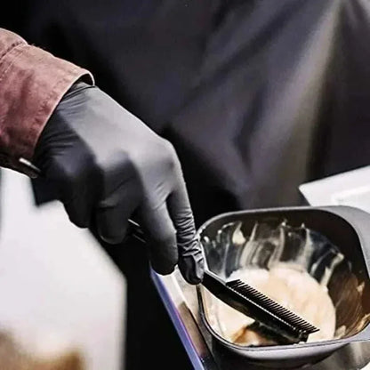 Luvas descartáveis de nitrilo preto, 50/10 peças, sem látex, à prova d'água, duráveis, adequadas para cozinha, processamento de alimentos, salão de beleza, família