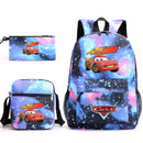 3pcs Disney Pixar Cars Lightning McQueen Students Backpacks Schoolbags Pencil Case Shoulder Bags Boys Girls School Bags Sets