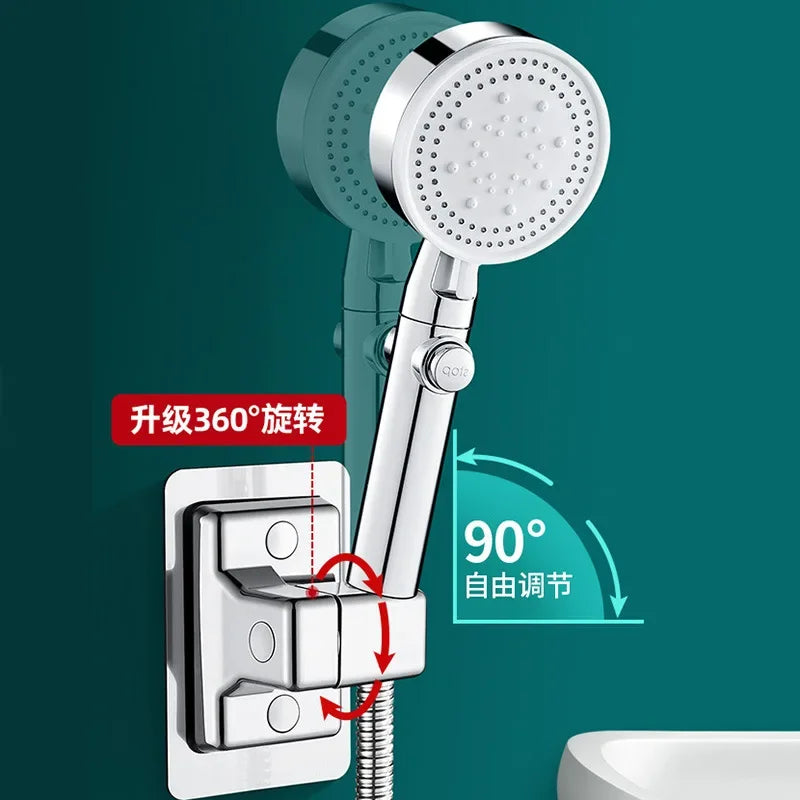 Soporte para cabezal de ducha de ABS, para montaje en pared, autoadhesivo, ajustable, giratorio, de mano, accesorios de baño