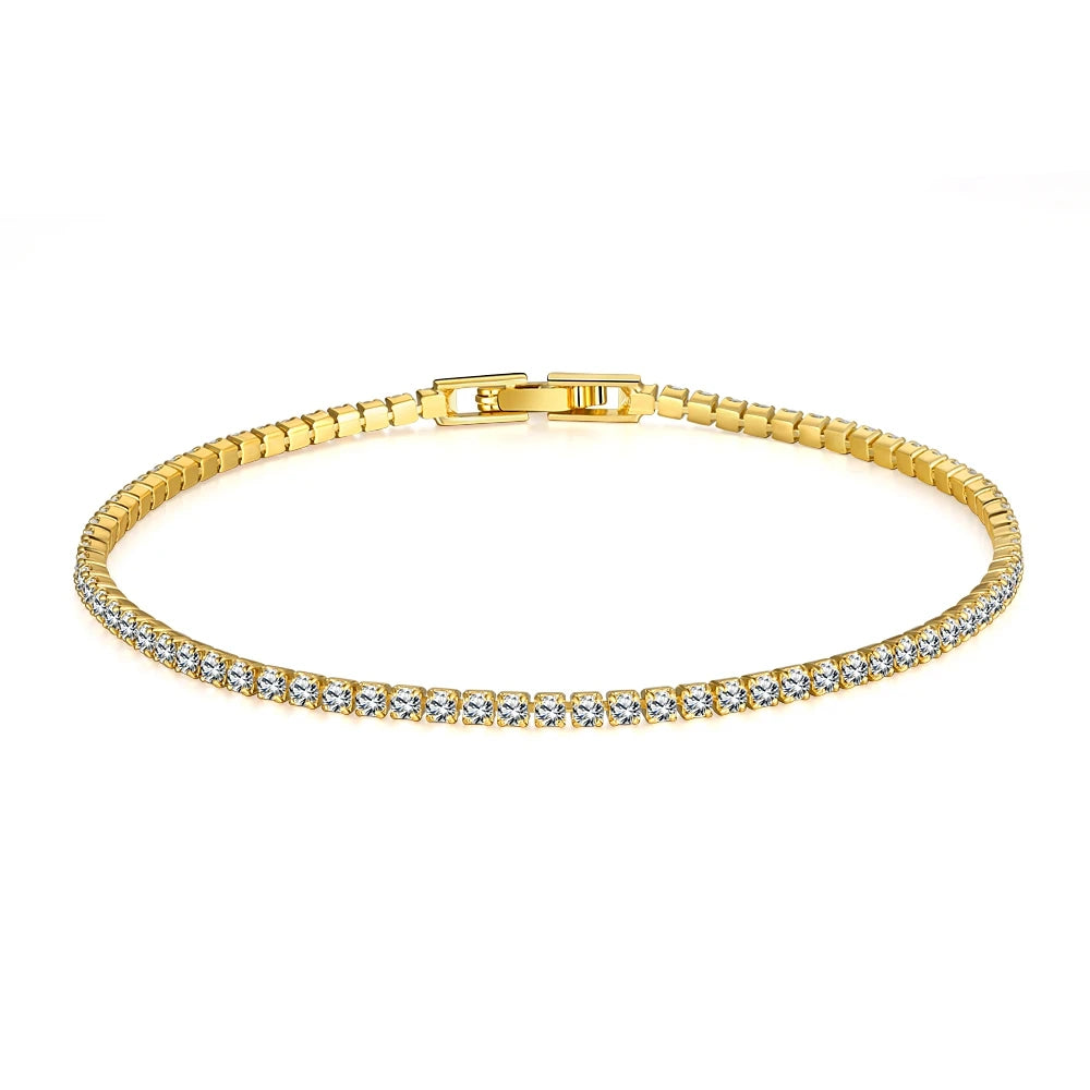 Pulsera de tenis de moissanita auténtica de 3 mm D VVS, con brillo de diamante, sólida S925, joyería para boda, regalo para mujer.