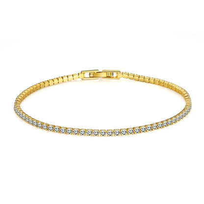Pulsera de tenis de moissanita auténtica de 3 mm D VVS, con brillo de diamante, sólida S925, joyería para boda, regalo para mujer.