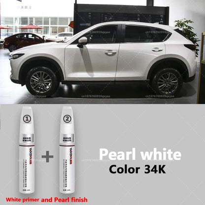 Suitable for Mazda 3, CX3, CX4, CX5, Mazda 6, Crystal Soul Dynamic Red Pearl White Clearcoat Pen, Automotive Paint Repair Set