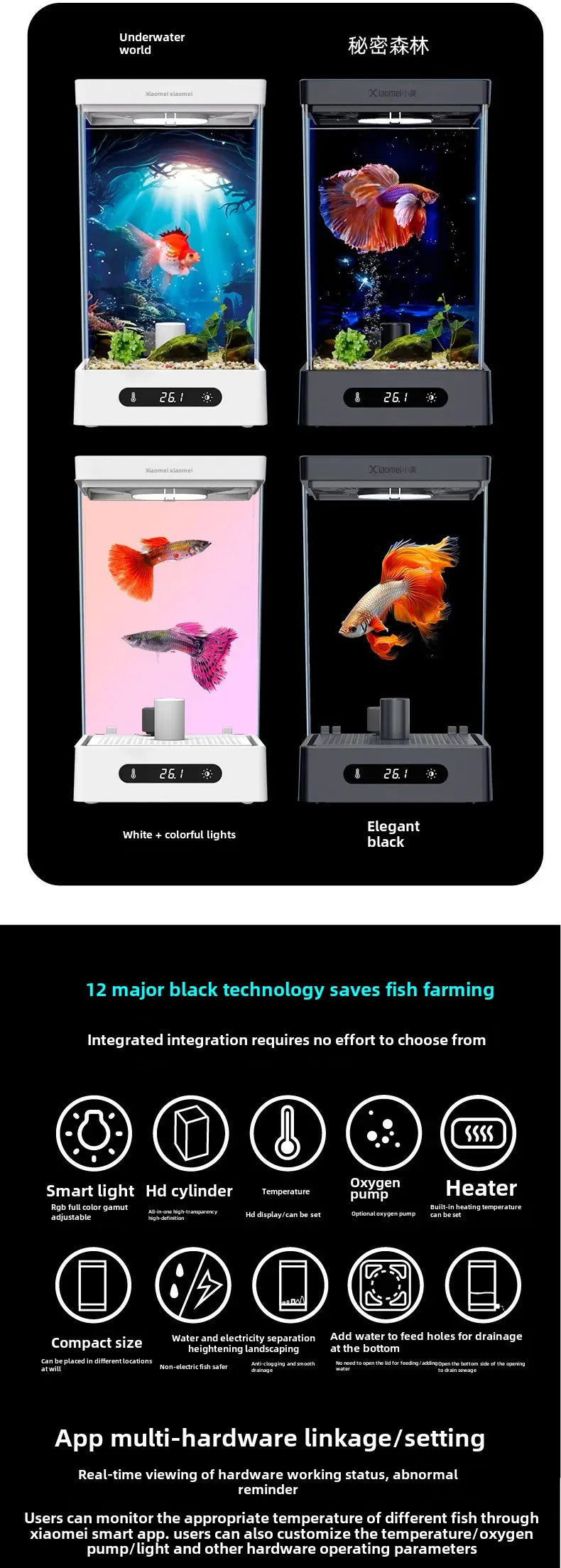 Smart betta dedicated fish tank desktop mini small ecological self-circulating desk aquarium fish tank