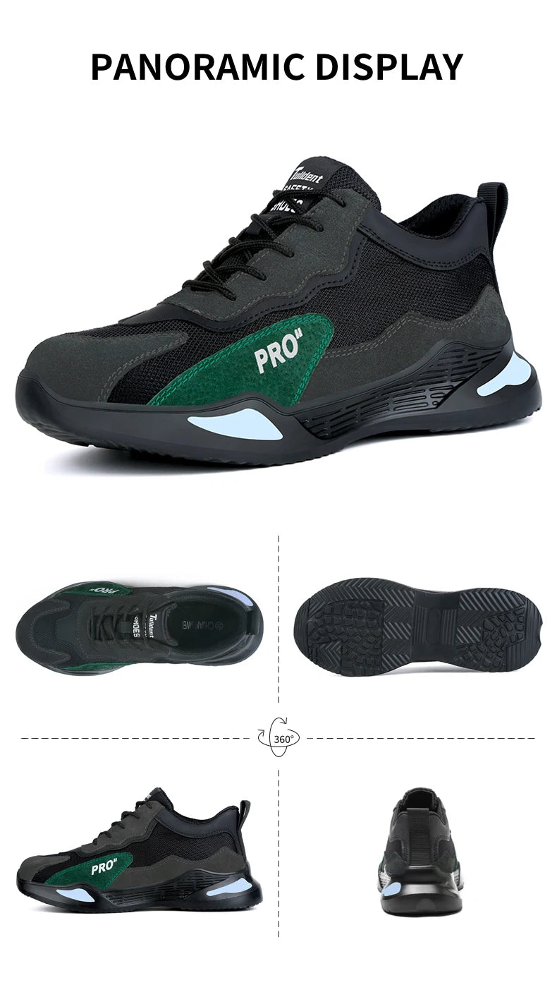 Fashion Sports Shoes Work Boots Puncture-Proof Safety Shoes Men Steel Toe Shoes Security Protective Shoes Tactical Boots