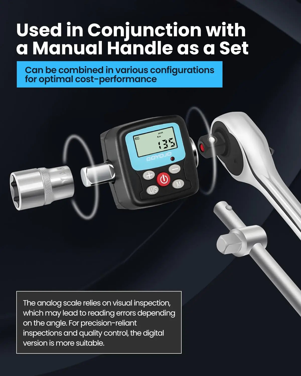 Llave dinamométrica digital profesional de 1/4'', 3/8'' y 1/2'', adaptador de torsión electrónico para reparación de bicicletas y automóviles. Juego de herramientas manuales.
