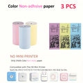 Mini Pocket Printer 5 Rolls Of Self-Adhesive Paper Portable Thermal Printer For Printer Suitable For Home Office Study And Work