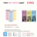 Mini Pocket Printer 5 Rolls Of Self-Adhesive Paper Portable Thermal Printer For Printer Suitable For Home Office Study And Work
