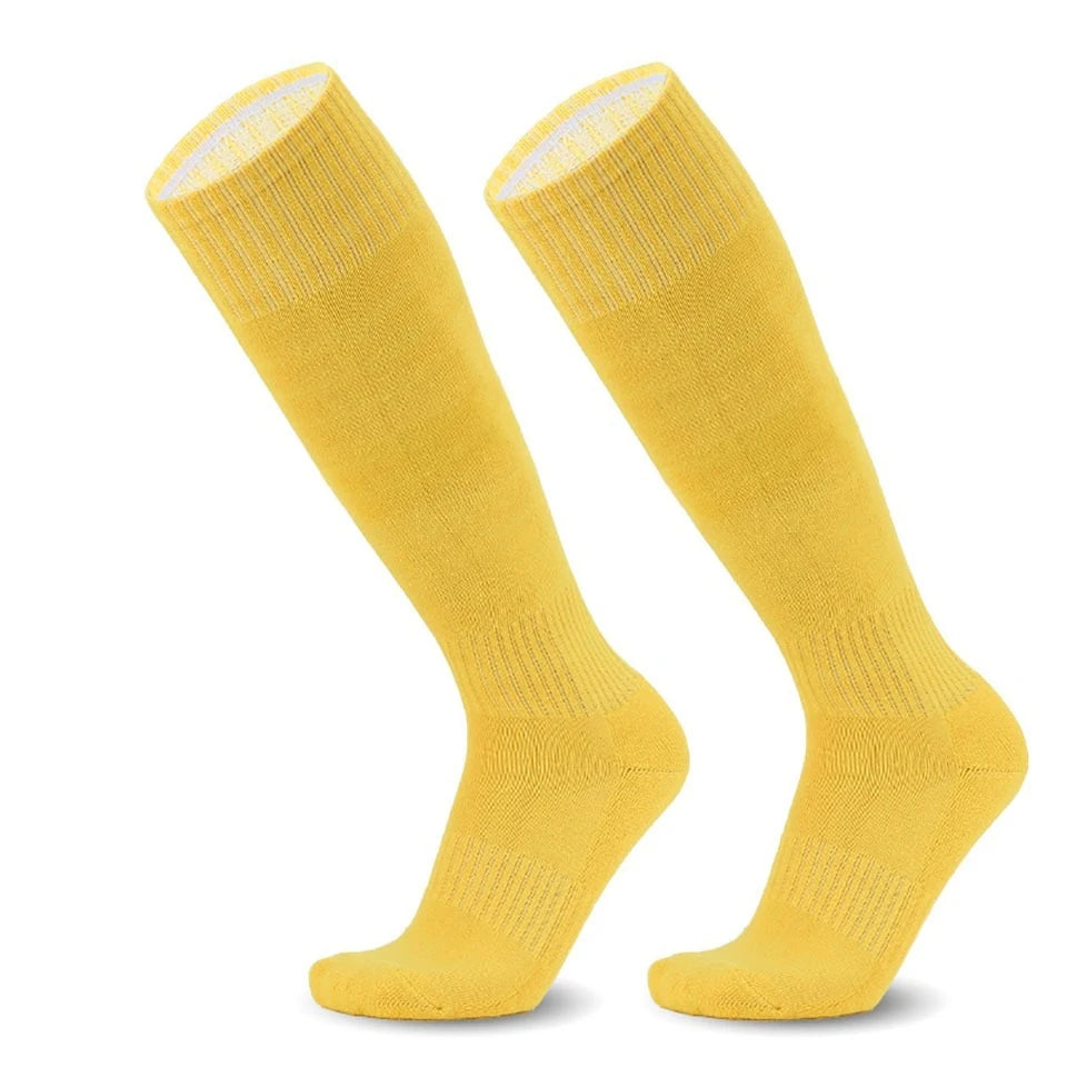 Loogdeel Football Sports Socks Long Knee Cotton Solid Color Kids Legging Stockings Soccer Baseball Ankle Adults Children Socks