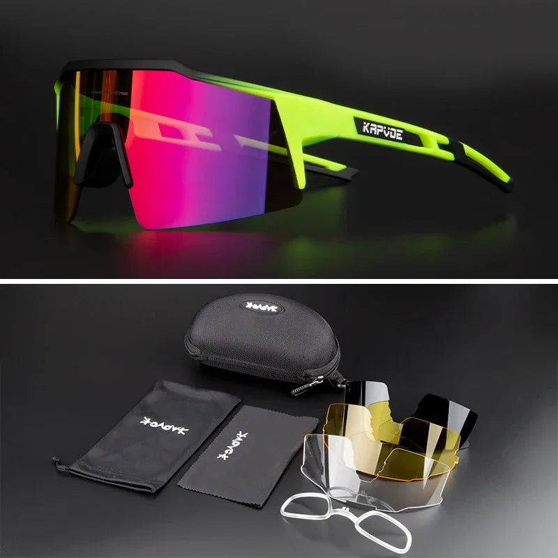 Men Women Polarized 4 Lens Sunglasses Cycling Bike Glasses Bicycle MTB Goggle Outdoor Sport Eyewear Anti-Glare Uv400 Equipment