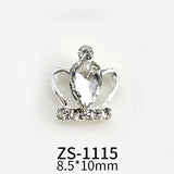 10pcs New Crown Alloy Zircon Nail Art Charms Silver Shiny Crystals Jewelry Hot Sale Nails Decoration 3D Manicure Accessories %2