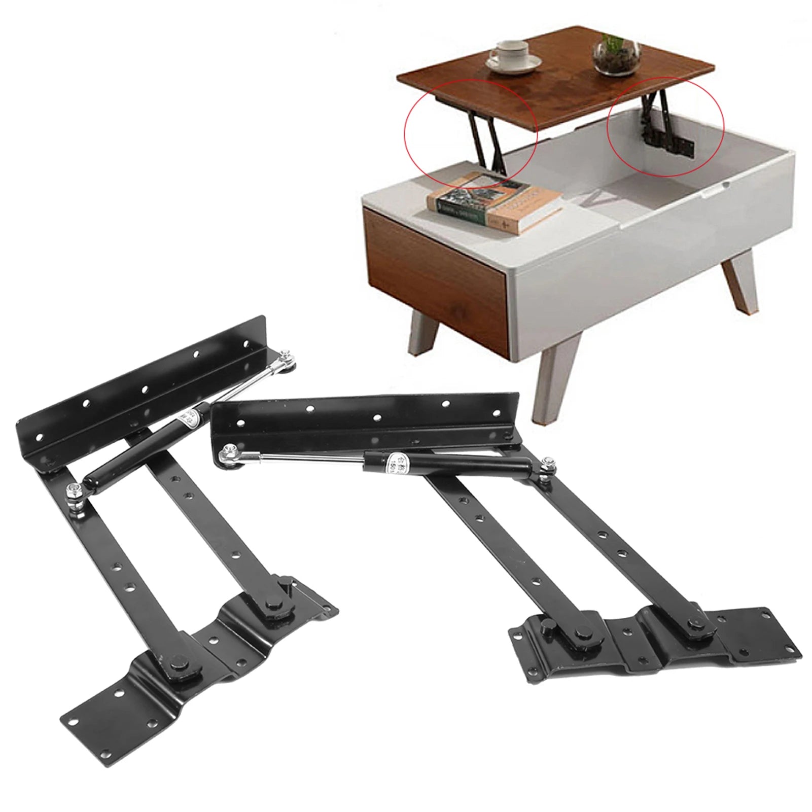 Mecanismo de bisagra hidráulica, Hardware de elevación superior, 2x práctico mecanismo de mesa de centro, Hardware, marco de elevación superior, muebles