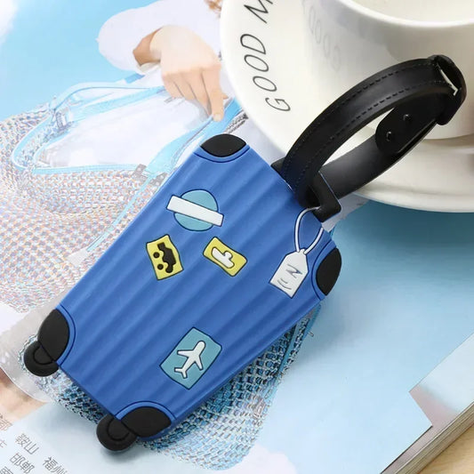 1PC Color Luggage Tags Backpack Bag Suitcase Name Tag Pendant Cute Cartoon Airplane Boarding Label Travel Accessory