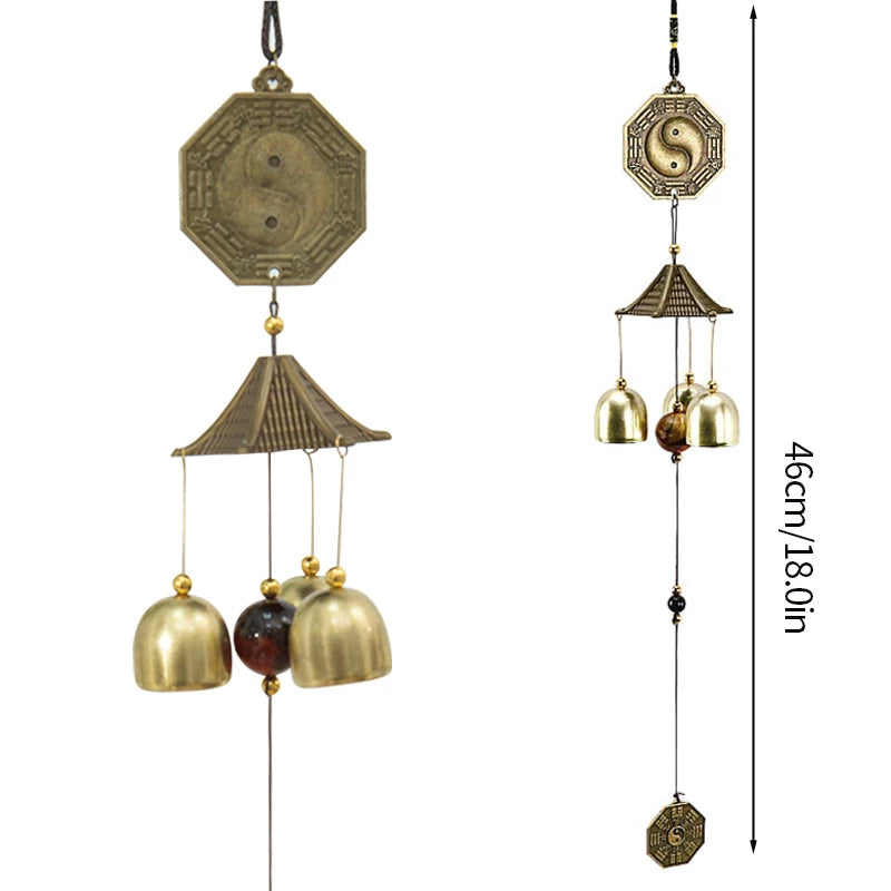 Japanese Wind Chimes Cast Iron Feng Shui Wind Bells Good Luck Hanging Pendant Indoor Outdoor Temple Home Garden Decoration