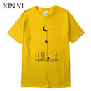 Summer Men's High Quality 100% Cotton Cool Funny Astronaut Print Casual Loose O-neck for Men T-shirt Male T-shirt Hip Hop Tee