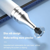 Lápiz capacitivo de doble cabezal, disco de silicona, lápiz óptico de doble propósito, para pintura, retoque de oficina, teléfono móvil, tableta, lápiz capacitivo