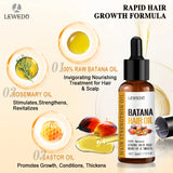 Óleo de Batana Lewedo Naturals – Crescimento Acelerado do Cabelo para Homens e Mulheres – Óleo de Batana Puro – Nutrição e Brilho – Cuidado Capilar Saudável – Combate à Queda
