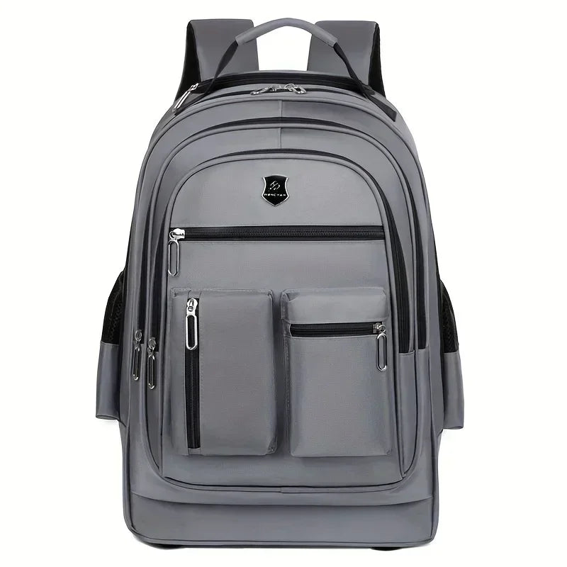 Large Capacity Travel Backpack With Wheels, Multi Layer Trolley Luggage Bag, Multifunctional Weekender Overnight Bag Rucksack
