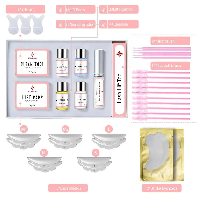 ICONSIGN-Lash Lift Kit para levantamento de cílios, Calia Perm, Eyelash Enhancer, Ferramentas de maquiagem, versão de atualização, 6-8 semanas, duradoura