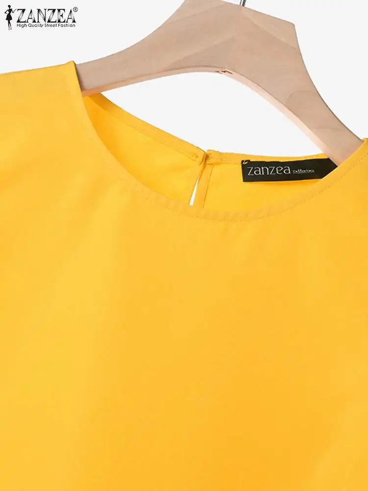 ZANZEA-trajes a juego de moda para mujer, 2 uds., chándal liso, conjuntos cortos sexis con bolsillo, pantalones cortos informales holgados sin mangas y pantalones cortos