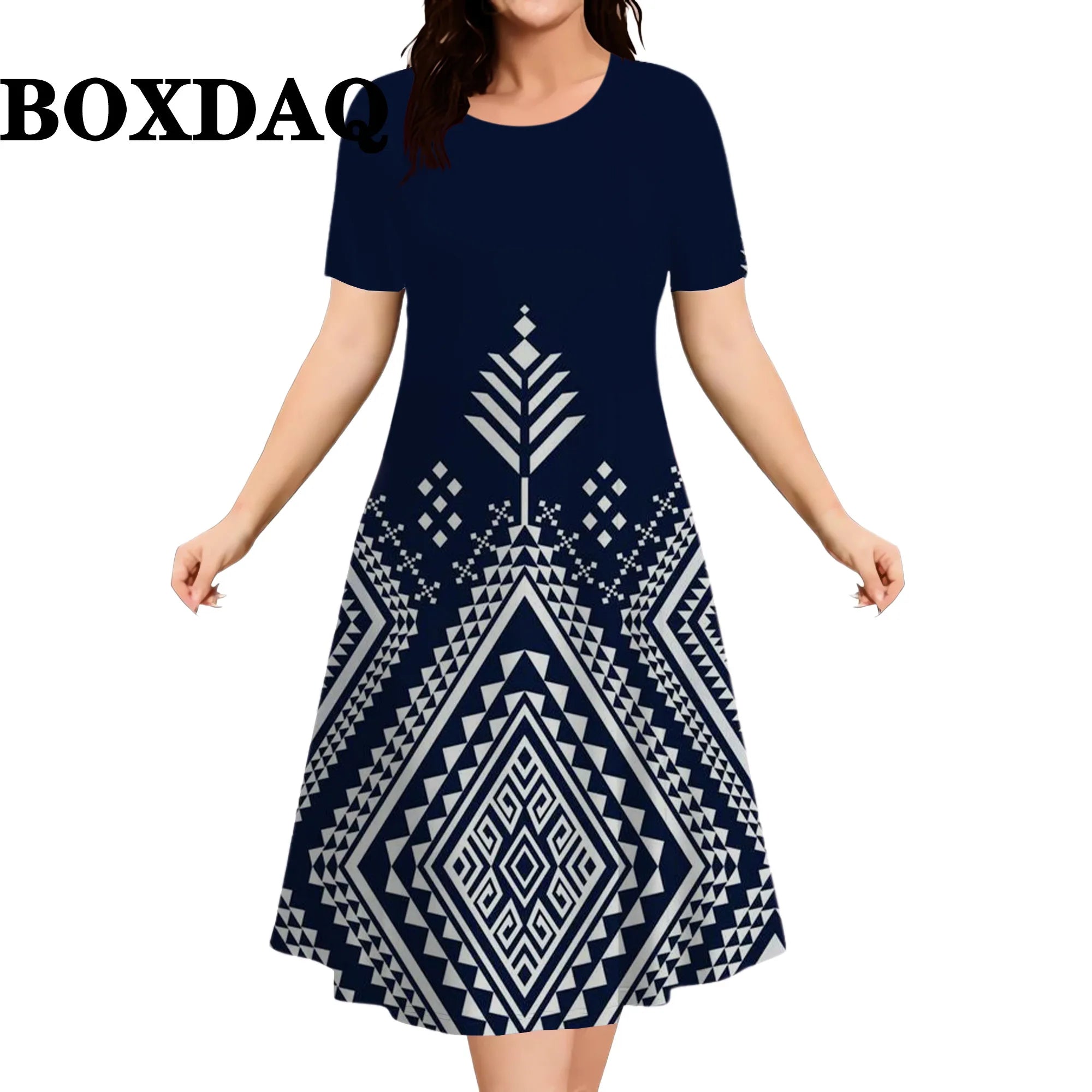 2026 New Floral Graphic Print Women's Dresses Elegant Ladies Summer Dress Casual Retro Plus Size Female Fashion Loose Dress 9XL