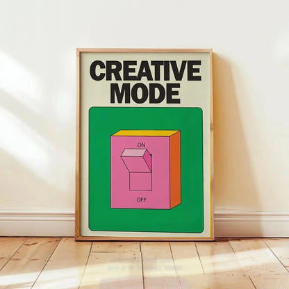 Cartoon Switch Poster Mental Health Poster Inspirational Quotes Positive Wall Decoration Colorful Retro Illustration - Frameless