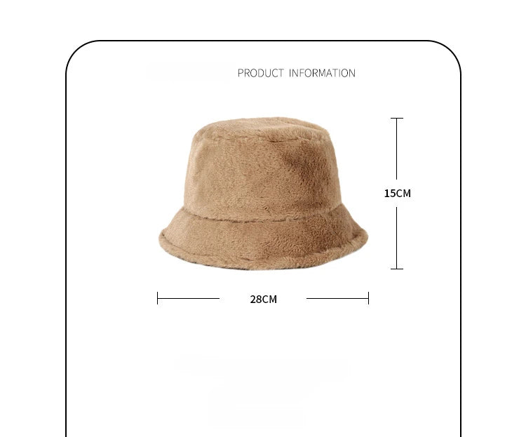 Winter Rabbit Plush Fisherman Hats for Women Girl Bucket Hat Windproof Leopard Soft Faux Fur Wide Brim Lady Women Artist Cap