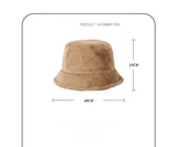 Winter Rabbit Plush Fisherman Hats for Women Girl Bucket Hat Windproof Leopard Soft Faux Fur Wide Brim Lady Women Artist Cap