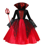 Fantasia de Vampira para Meninas (Halloween) – Vestido de Noiva Fantasma/Vampira – Traje para Festa de Carnaval e Estilo Gótico Escarlate