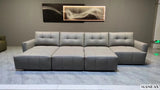 MINGDIBAO Electric Convertible Sofa Bed Italian Genuine Leather Sleeper Couch Multifunction Folding Sofas Beds for Cinema Room