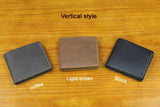 Luxury Handmade 100% Genuine Leather Men Wallet Purse Short Money Clip with Coin Pocket Male Money Bag Multi-Card Wallet Vintage