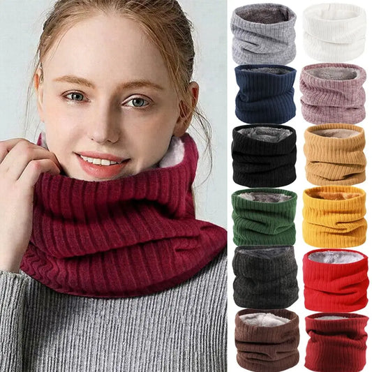 Fleece Lined Scarf Thermal Fleece Snood Neck Warmer Winter Outdoor Windproof Ski Cycling Circle Loop Scarves Men Women Gifts