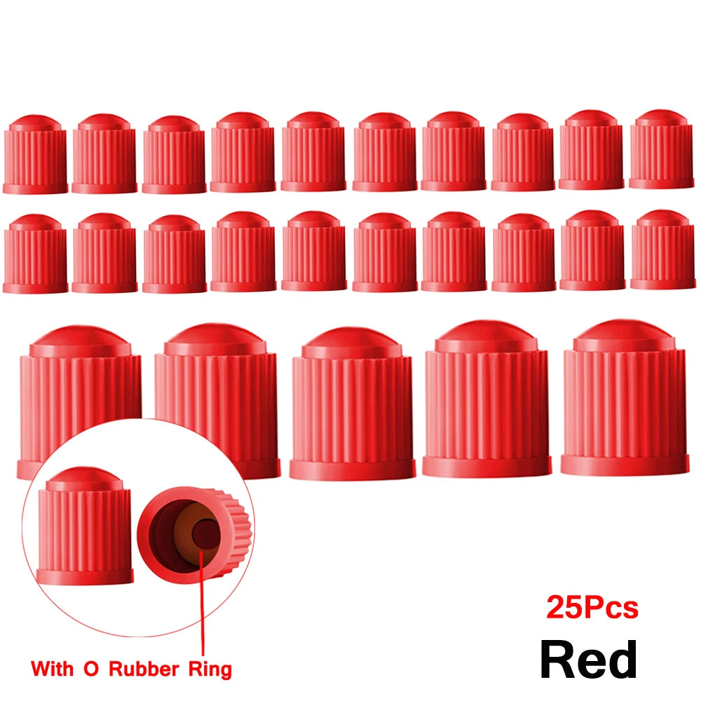 Tire Stem Valve Caps, with O Rubber Ring, Universal Stem Covers for Cars, SUVs, Bike and Bicycle, Trucks, Motorcycles