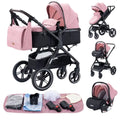 Luxurious Baby Stroller 3 in 1 Portable Travel Baby Carriage Folding Prams High Landscape Aluminum Frame Car for Newborn Baby