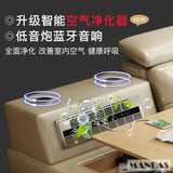 MINGDIBAO Massage Bed with Ultimate Comfort and Genuine Leather Multifunctional Frame - Bluetooth Speaker, Safe Air Cleaner, USB