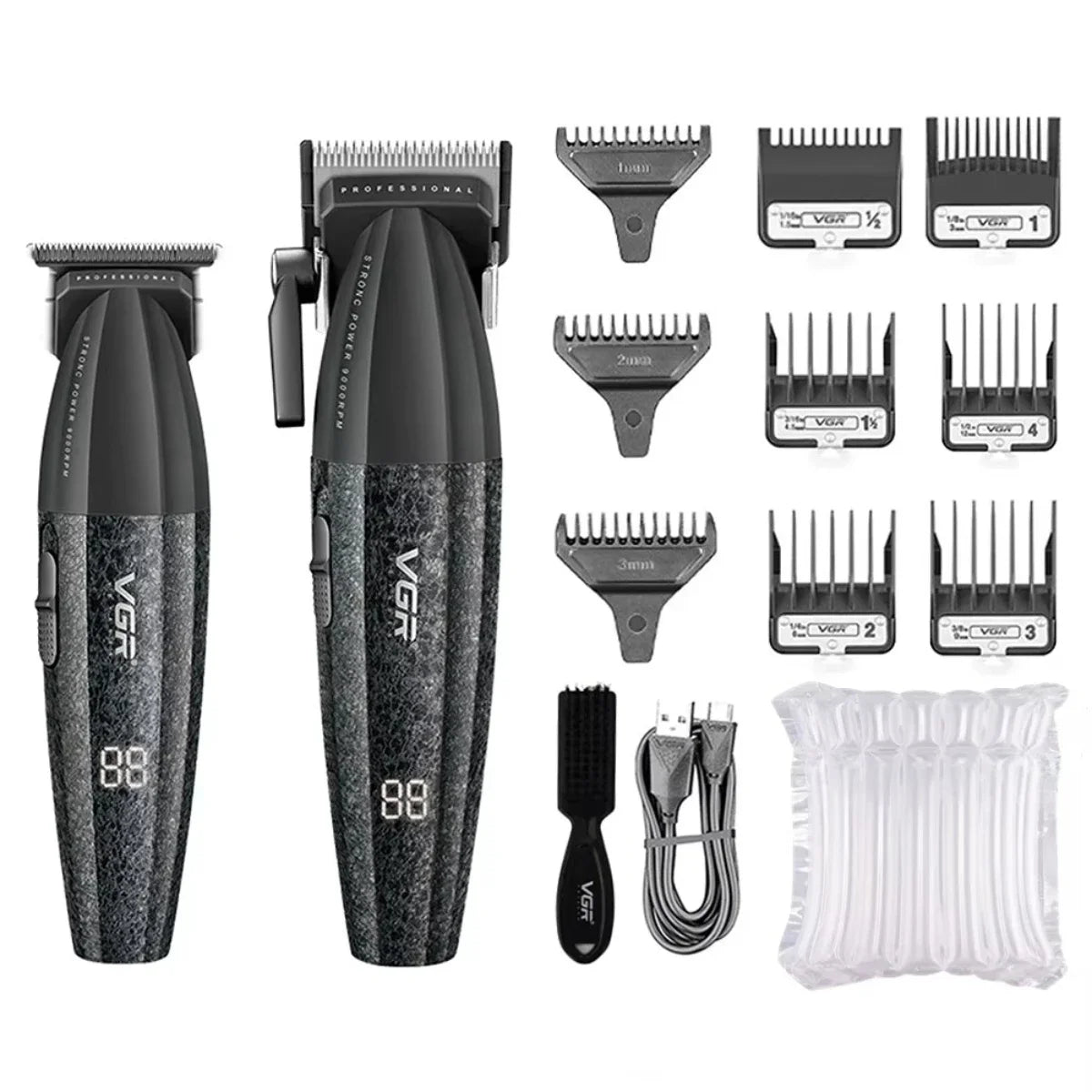 VGR Professional Hair Trimmer 9000 RPM Cordless Hair Clipper Rechargeable Hair Trimmer Metal Trim