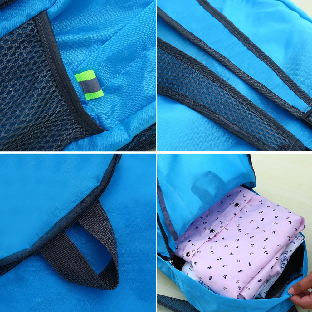 Outdoor Travel Lightweight Portable Foldable Backpack Love Print Folding Green Bag Ultralight Pack for Women Men Hiking Daypack