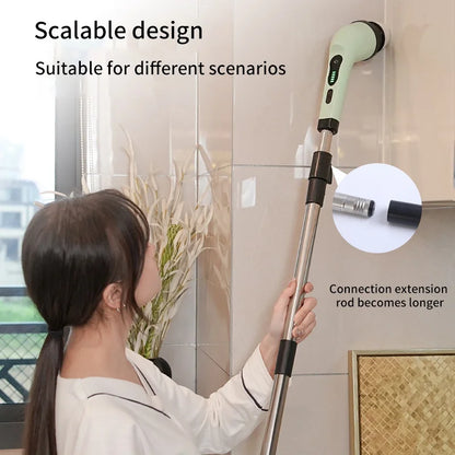 Cepillo de limpieza eléctrico 9 en 1, fregador giratorio eléctrico, herramientas de limpieza eléctricas, aparatos de limpieza para salón, cocina y baño.