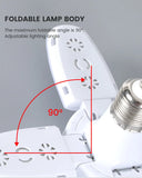 Bombilla LED plegable E27 de 28 W, CA 220 V/110 V, 40 bombillas deformables para iluminación de techo del hogar, almacén y garaje, luz blanca de 6500 K.