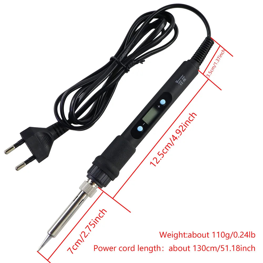 60W 80W Electric Soldering Iron LCD Digital Display Adjustable Temperature Welding Repair Tools 220V / 110V Solder Wire Tips