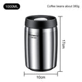 Vacuum sealed tank Coffee bean storage tank Household 304 stainless steel food storage Jars moisture-proof sealed container