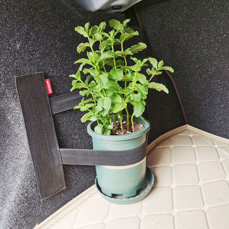 Car Back Rear Trunk Storage Mesh Fixed Straps Car Interior Organizer Extinguisher Storage Net Seat Back Fixing Bag