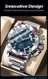 POEDAGAR Luxury Watch For Men Calendar Luminous Waterproof Man Clock Male Chronograph Stainless Steel Men's Quartz Watches Reloj