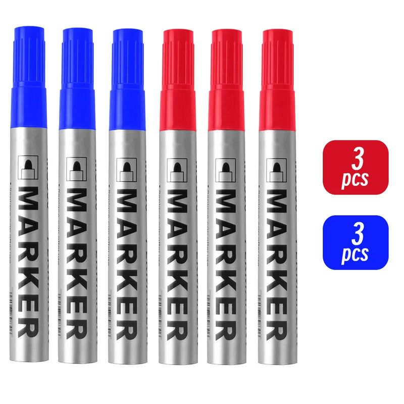 Permanent Paint Marker Pen Waterproof Black Pen for Tyre Oily Markers Quick Drying Signature Pen Stationery Supplies