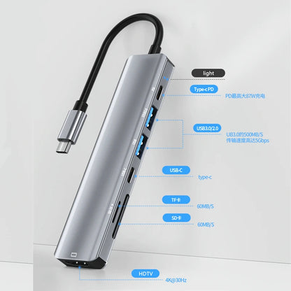 USB C Hub to 4K HDMI-Compatible SD TF Card Reader USB 3.0 2.0 Type C Charging Docking for MacBook iPad Samsung S22 Dex TV Mouse