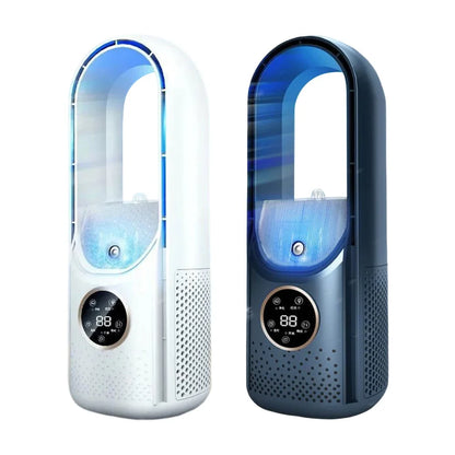 Portable USB Air Cooler Leafless Electric Desktop Fan 6 Speed Silent Timer Air Conditioner Cooling Humidifier Conditioning Fan