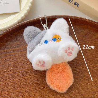 PLush Cat Wallet Keychain Soft Stuffed Animal Little Cat Bag Car Pendant Keychain Trinket Kids Stuffed Keychains Accessories