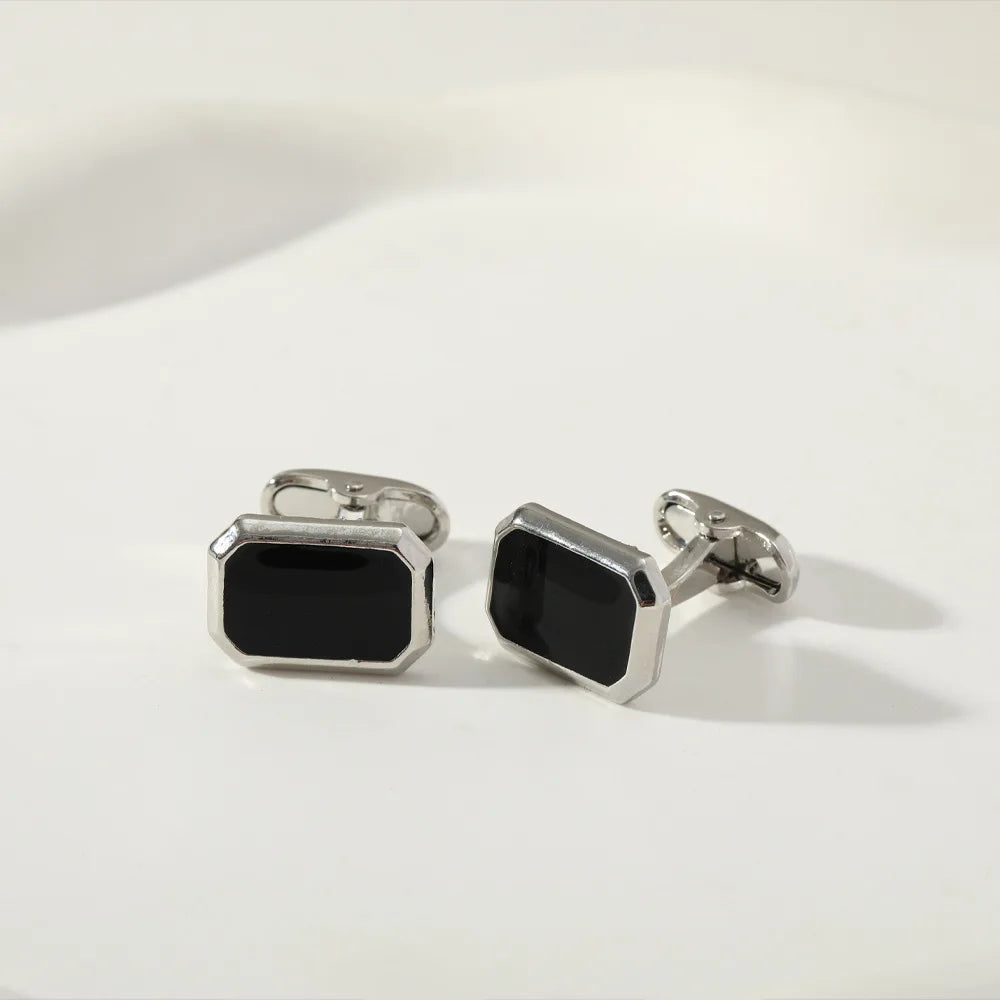 1Pair French Square Cufflinks Fashion Men's Business Banquet Suit Shirt Cuffs Buttons Luxury Wedding Cuff Links Gifts 2024 Trend